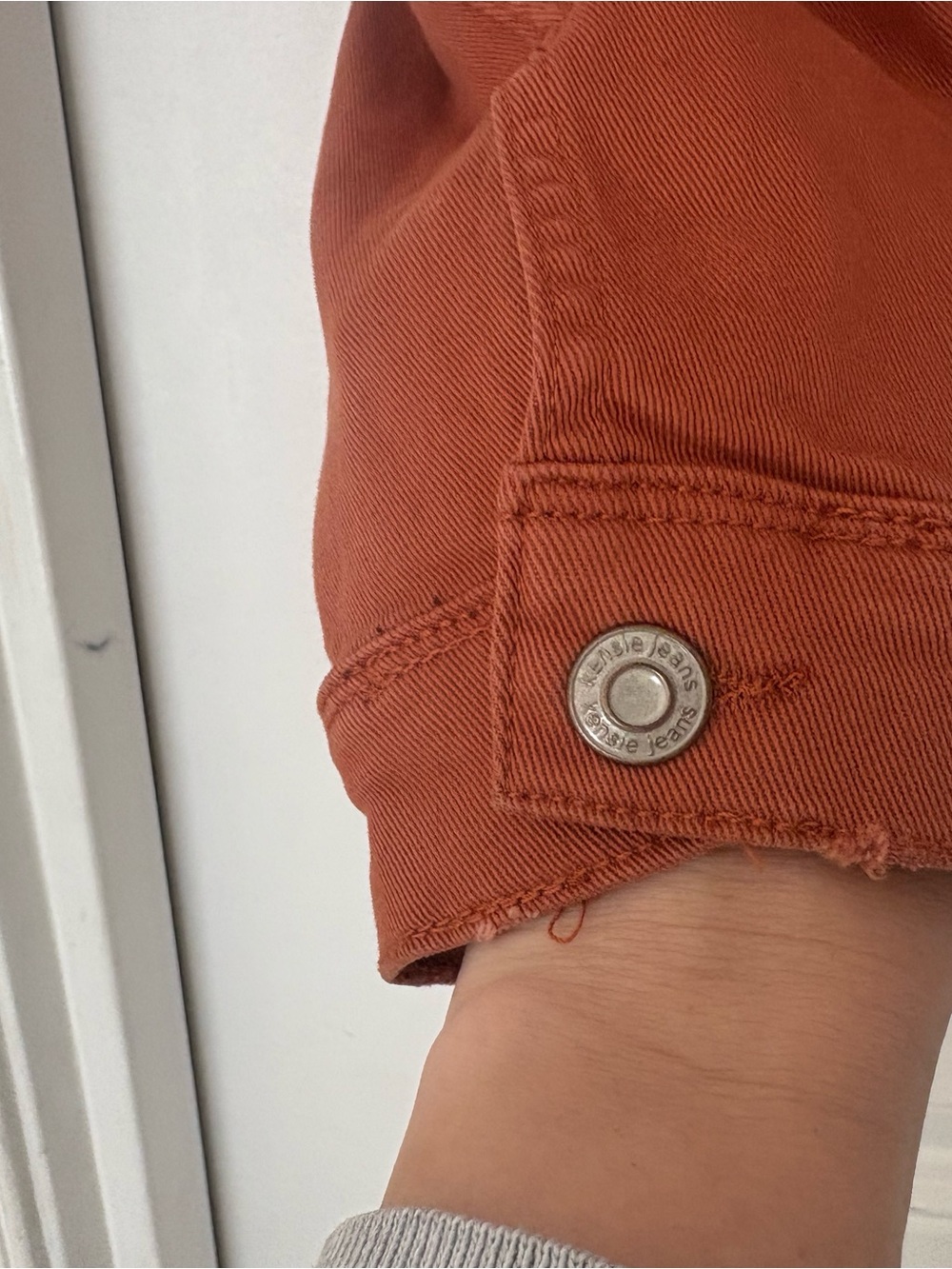 Kensie Rust Orange Denim Jean Jacket - Picture 8 of 8